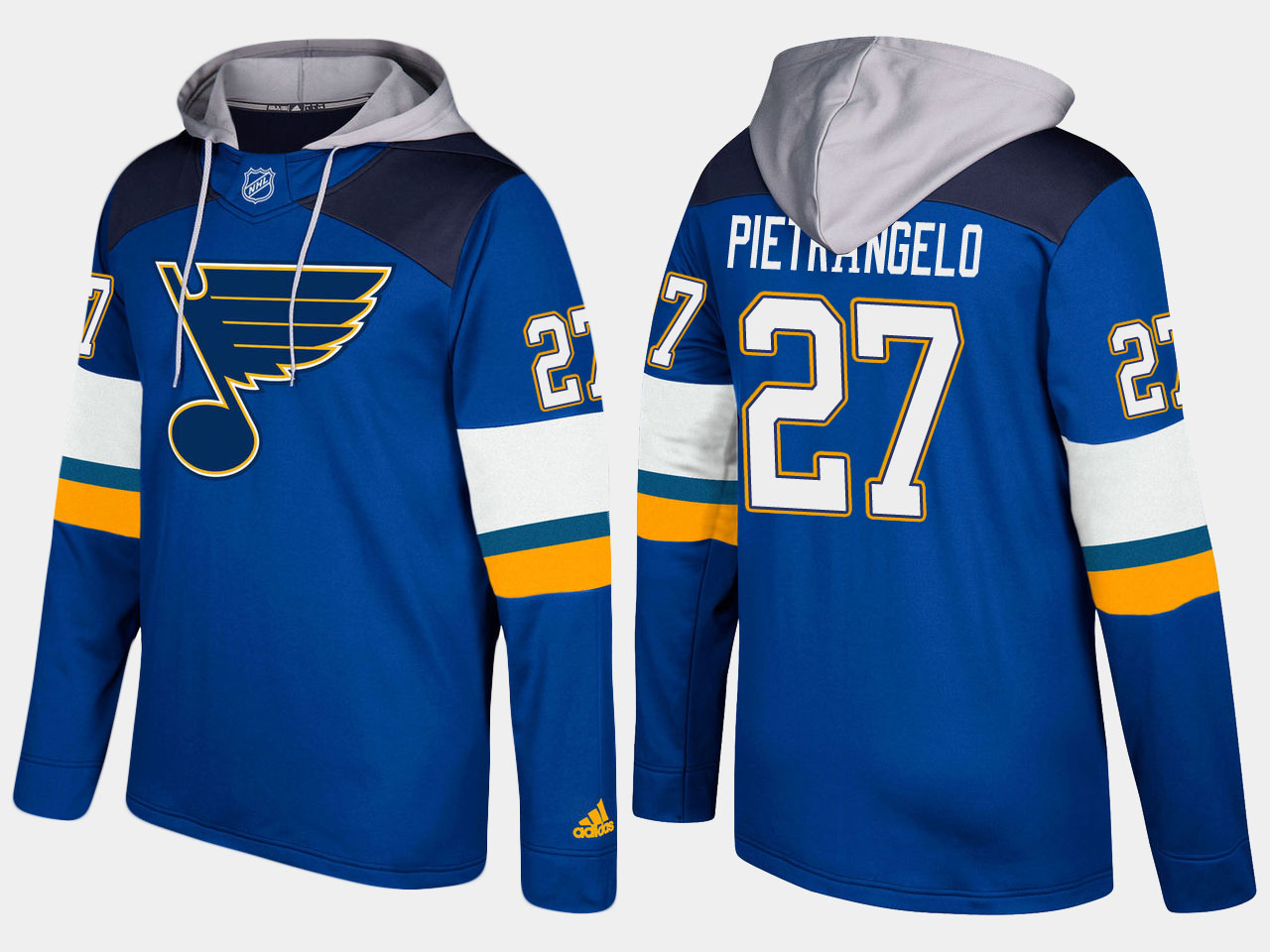 Men NHL St.Louis blues #27 alex pietrangelo blue hoodie